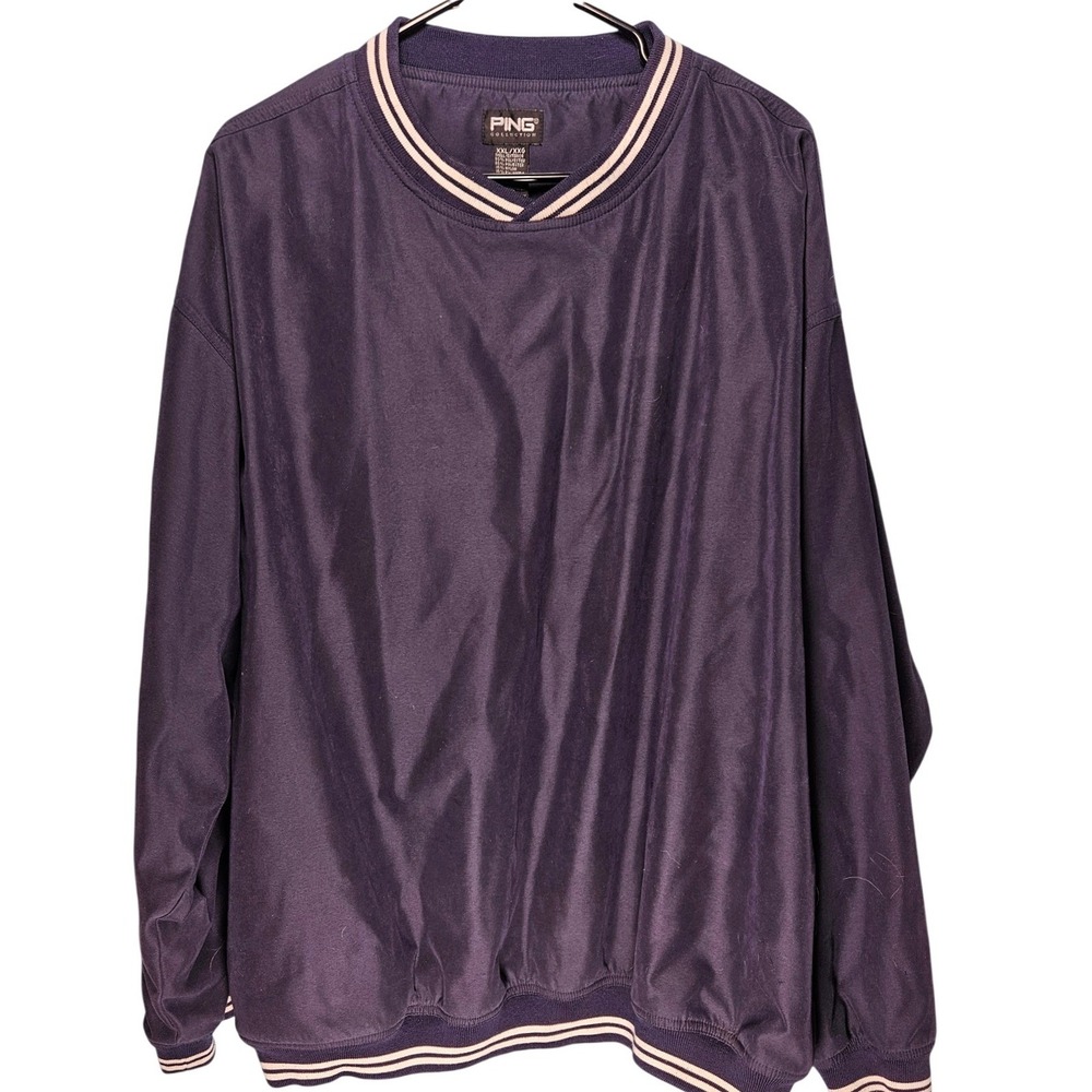 Ping Mens XXL VNeck Navy Blue Golf Windshirt‎ Pullover Grandpa Core Country Club